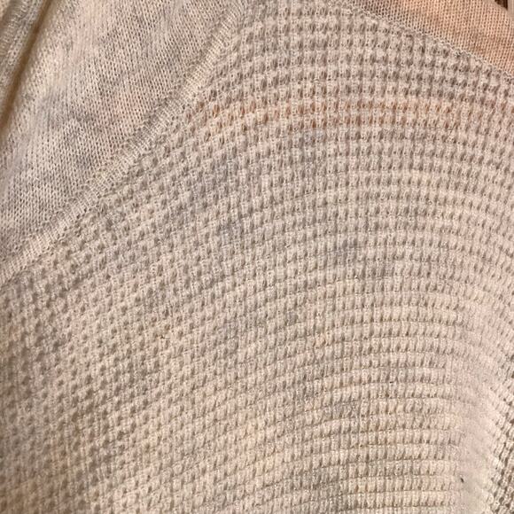 Vince 100% Cashmere Oatmeal Heather Waffle Knit Zip Front Hooded Poncho M/L - Picture 5 of 8